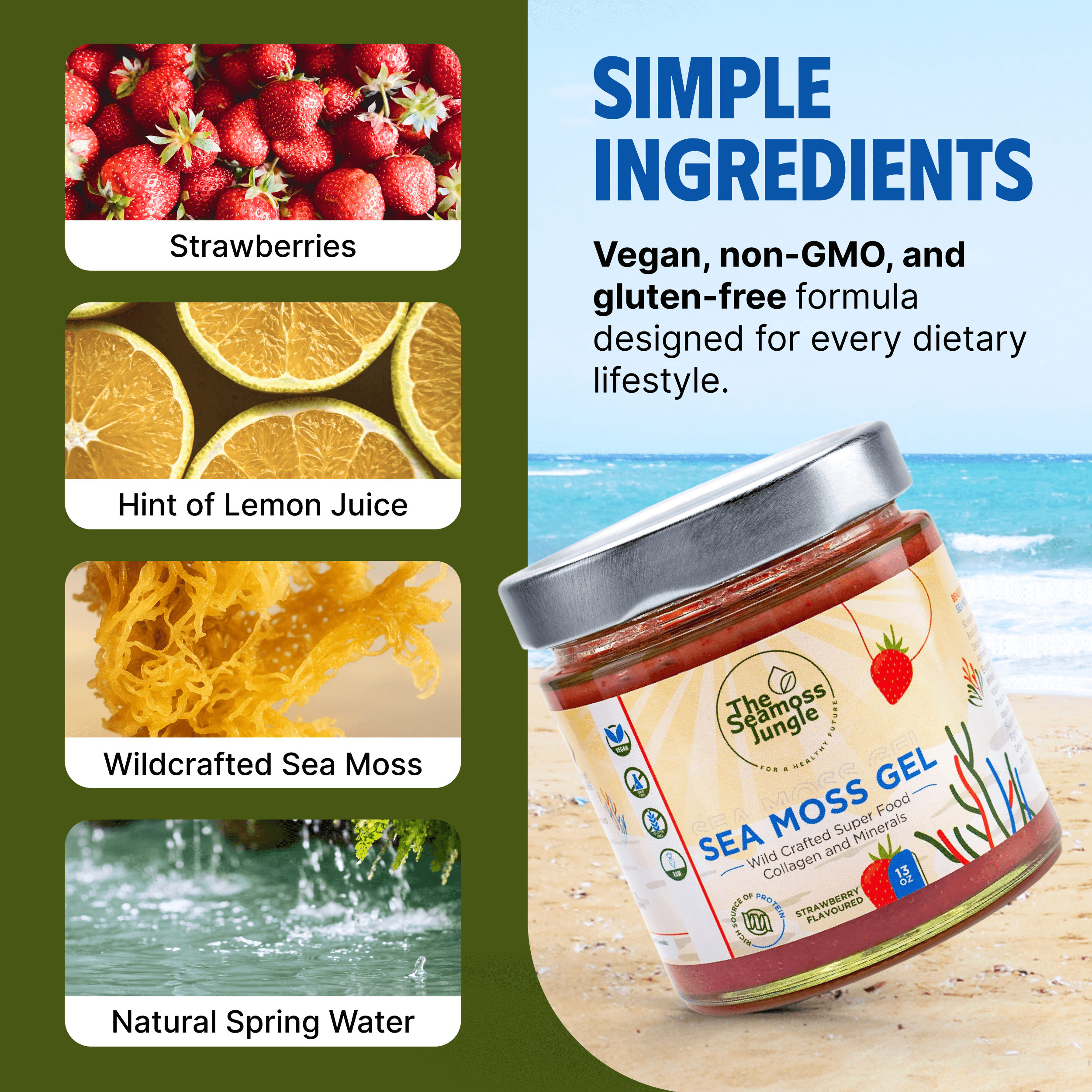 Sea Moss Gel - Erdbeere